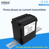 Transmetteur de courant alternatif triphasé TED-3I, isolé, entrée 0-10A, sortie 4-20mA/0-10V, transducteur de surveillance industrielle
