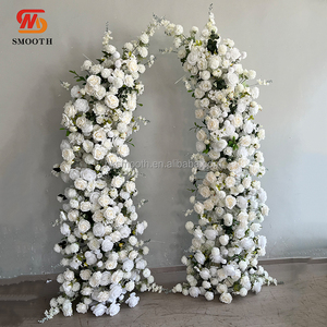 SMOOTH Wedding Events Party Decorative White Horn Flower Arch With Metal <b>Stand</b> - Product Image 2