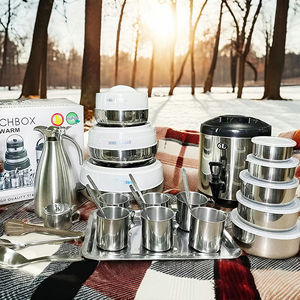 Ensemble de Cuisson Classique Familial 26 Pièces en Acier Inoxydable – Accessoires de Cuisine Durables, Vaisselle, Plats, Marmite et Chauffe-Plats - Product Image 1