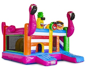 2024 JUMPFUN flamenco rebote Combo tobogán piña inflar puente naranja Casa de salto sandía venta comercial - Product Image 3