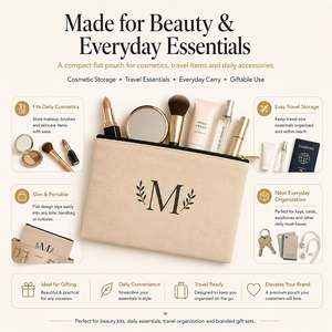 <span class=keywords><strong>Sac</strong></span> cosmétique en toile robuste de qualité supérieure SHINY avec logo personnalisé, fermeture éclair en métal pour marque de soins de la peau de luxe, cadeau VIP, trousse de maquillage - Product Image 4