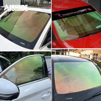 ASDFILM 72%VLT 9975 Film teinté rouge or pour phares 2mil, film pour vitres de voiture, film pour vitres de véhicule à changement de couleur caméléon