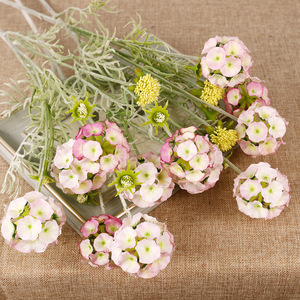 QIHAO Fleurs artificielles en forme de moulin à vent, violettes et vertes, en plastique et soie, haute simulation, pour décoration de mariage et de maison - Product Image 3