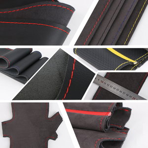 Funda para volante de coche de cuero de microfibra para coser a mano de estilo deportivo Compatible con <span class=keywords><strong>Suzuki</strong></span> Grand <span class=keywords><strong>Vitara</strong></span> 2007-2013 - Product Image 3