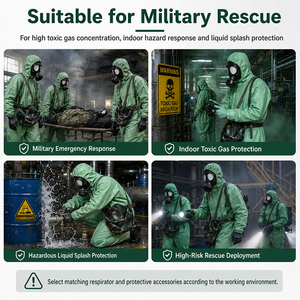 Traje de Protección Integral FFY03 de <span class=keywords><strong>Caucho</strong></span> Butilo Hermético a Gases para Productos Químicos Peligrosos con Botas, para Respuesta Profesional a Emergencias - Product Image 6