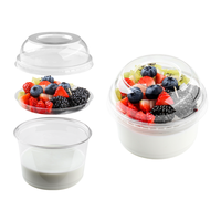 Gobelets jetables personnalisés de 8 oz, 12 oz, 16 oz, 24 oz, 32 oz pour yaourt, fruits, salades, desserts glacés en plastique transparent avec insert et couvercles