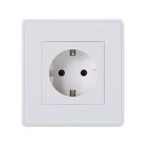 Eu Sockets Socket Outlet 1 Gang Franse Stopcontact Met Sluiter Opbouw Schakelaar Socket Elektrische Met Grond Aarding