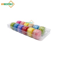 Barquette en plastique transparente pour macarons, 12 compartiments, emballage en blister, boîte de présentation en PET transparent pour desserts et biscuits