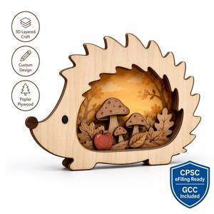 Adorno <span class=keywords><strong>de</strong></span> erizo personalizado en capas |   Escena <span class=keywords><strong>de</strong></span> bosque cortada con láser en madera contrachapada <span class=keywords><strong>de</strong></span> álamo multicapa |   Decoración Colgante <span class=keywords><strong>de</strong></span> Hongo Hoja <span class=keywords><strong>de</strong></span> <span class=keywords><strong>Roble</strong></span> - Product Image 1