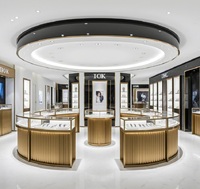 Vitrine de présentation de montres de luxe sur mesure, ronde, avec éclairage LED, en acier inoxydable doré de qualité supérieure, pour boutique de montres haut de gamme