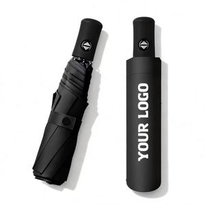 WW5172 Customizable Logo Classic Style Pongee Material Silk Screen Printed <b>Windproof</b> Waterproof 3-Folding Promotion <b>Umbrella</b> - Product Image 1