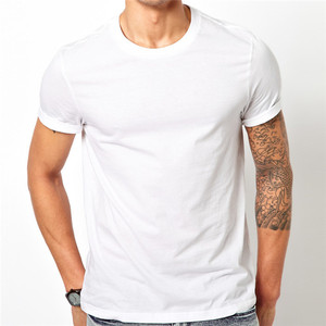 Custom Print 100%cotton Short Sleeve <strong>Round</strong> <strong>Neck</strong> Men's Plain Blank <strong>White</strong> Cotton <strong>t</strong> <strong>Shirts</strong> - Product Image 1
