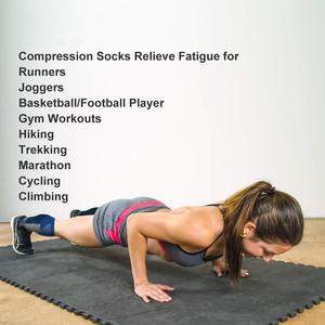 Mens Nén Chạy Vớ Nylon 15-20 Mmhg Jacquard Pain Relief Vớ Thể Thao Đầu Gối Cao Nén Vớ Cho Bóng Đá - Product Image 5