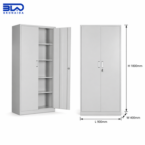 Archivador de <span class=keywords><strong>Oficina</strong></span> de Acero Resistente, Armario con 2 Puertas con Cerradura, Estantes Ajustables, Tamaño Personalizado, Soporte OEM - Product Image 2