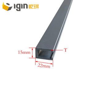 Profilé en aluminium Igin 22x22x15mm en forme de U pour support de mur rideau, usage industriel et civil - Product Image 2
