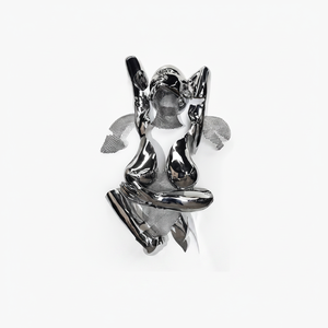 Elegant 3D Silver Couple <b>Wall</b> Art: Tempered Glass Effect Printed <b>Canvas</b>,TEMPERED GLASS ART - Product Image 2