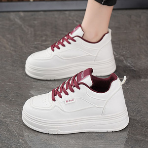 Chaussures de sport à plateforme Pancake, baskets décontractées, nouvelles chaussures blanches tendance et polyvalentes pour femmes - Product Image 3