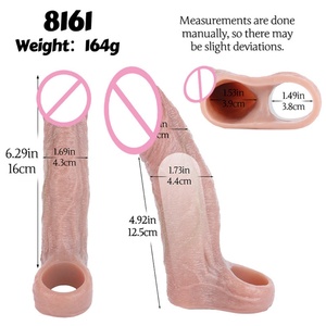 SXXY Silicone Hollow Penis Sleeve Realistic Dick Enlargement Cock Ring Adult Men Sex Toy Reusable Ultra Dick Sheath Hollow <b>Dildo</b> - Product Image 2