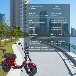 Scooter Eléctrico de 1550W con Entrega Rápida, Motocicleta de 2 Ruedas, Batería de Litio Extraíble de 48/60/20AH, Frenos de Disco para Adultos, Alta Velocidad - Product Image 5