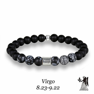 Semplice A Buon Mercato Braccialetto <span class=keywords><strong>di</strong></span> Fascino Nero Onyx <span class=keywords><strong>Fiocco</strong></span> <span class=keywords><strong>di</strong></span> <span class=keywords><strong>Neve</strong></span> Perline <span class=keywords><strong>di</strong></span> Pietra Fortunato In Rilievo 12 Zodiaco Braccialetto Degli Uomini Delle Donne <span class=keywords><strong>di</strong></span> Pietra Naturale Rotonda - Product Image 5