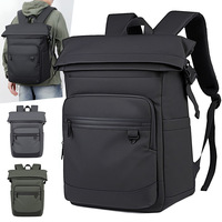 Tas Ransel Laptop Roll Top Fashion Berkualitas Tinggi Anti Air Kapasitas Besar Unisex Kasual untuk Perjalanan, Desain Khusus