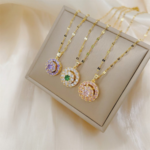 Collar con Colgante de Diamante Blanco en Acero Inoxidable para Mujer, Cadena de Eslabones Moderna, Joyería Femenina, Collares, Joyas, Bisutería - Product Image 2