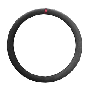 버건디 중형 37cm D 모양 스웨이드 자동차 핸들 커버 - Product Image 3