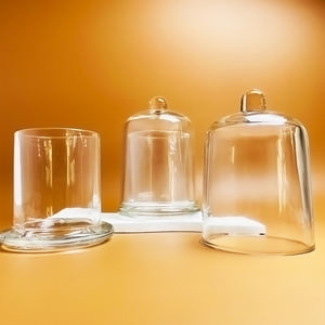 Pot à bonbons de stockage de bougie parfumée mate transparente pour décoration de la maison personnalisée avec dôme de couverture de cloche en verre - Product Image 2