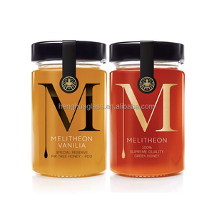 Rỗng xi lanh hình tròn thủy tinh mật ong lọ 212ml 314ml 350ml thủy tinh thực phẩm mứt Dưa Chua Ergo lưu trữ <span class=keywords><strong>container</strong></span> Jar với nắp kim loại - Product Image 1