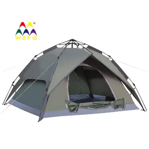 Wzfq Automatische Camping Tent 3-4 Persoon Outdoor Waterdichte Reizen Aangepaste Item Stof Dubbele Lagen Wandelen Kleur Snelle Popup
