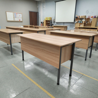 Bureau double moderne en métal pour enseignant, mobilier universitaire avec plateau en MDF pour école et bureau - Vente en gros