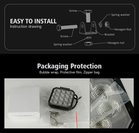 IP67 64W carré LED lumière de travail Emark ECE R10 camion lumière d'inondation pour Construction camion remorque Van voiture lumière accessoires
