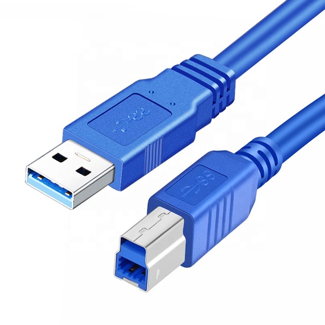 USB 3.0 Type Male B Male Printer Cable Blue High Speed PVC Material Computer Scanner 1M-5M Customizable Length 12 Months