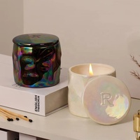 Cadeau de Noël : Bougie parfumée artisanale en fleurs séchées, végane, en cire écologique, parfum intense, pour les fêtes