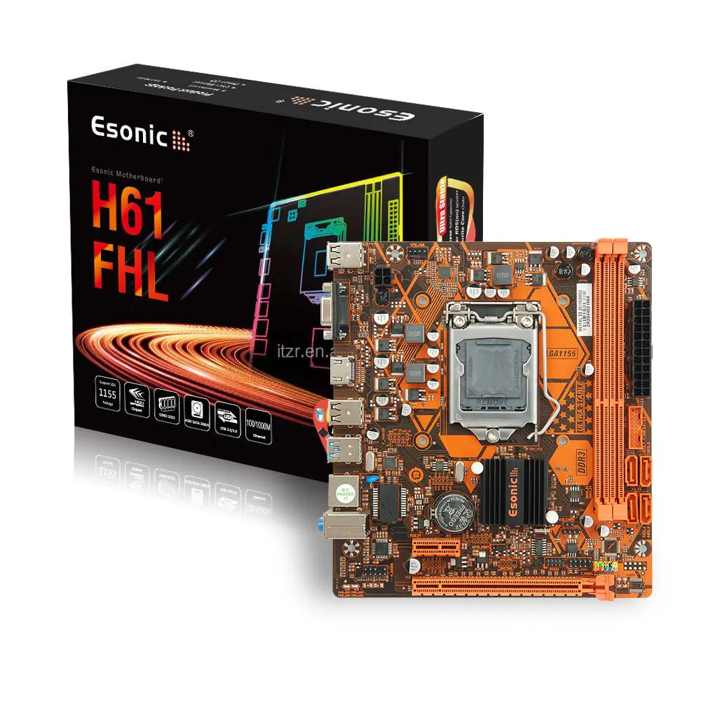 OEM שולחן העבודה האם H61 Esonic LGA 1155 מיקרו ATX Mainboard DDR3 DIMM ביצועים גבוהים עבור 2nd/3rd אינטל מעבד במלאי