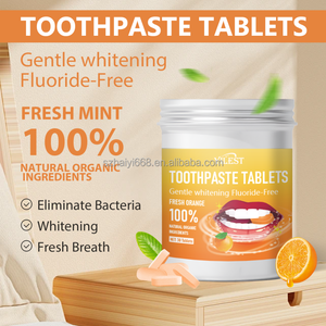Comprimés de <span class=keywords><strong>dentifrice</strong></span> Orange à mâcher de taille de voyage Portable saveur de fruit blanchiment des dents menthe rince-bouche granulés étiquette personnalisée - Product Image 5