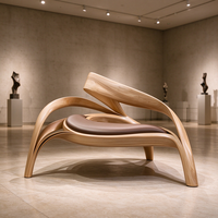 Chaise en bois courbé, fauteuil en bois courbé, chaise longue design, chaise d'appoint de niche, chaise de loisirs sur mesure, mobilier d'hôtel, décoration de villa