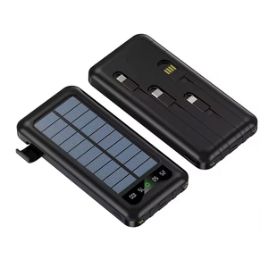 Nhà Máy Giá năng lượng mặt trời ngân hàng điện 10000mAh năng lượng mặt trời ngân hàng điện đôi LED ngọn đuốc đi kèm với 4 dây Powerbank - Product Image 4