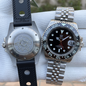 Steeldive <span class=keywords><strong>นาฬิกา</strong></span>ดำน้ำสำหรับผู้ชาย, <span class=keywords><strong>นาฬิกา</strong></span>ดำน้ำ SD1993 NH34 300เมตรกันน้ำได้สี่มือฝาเซรามิกสีฟ้า-แด<span class=keywords><strong>ง</strong></span> - Product Image 4