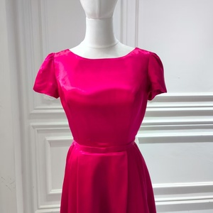 S0461L 2026 nuova moda rosa rossa girocollo a manica lunga <span class=keywords><strong>abito</strong></span> <span class=keywords><strong>da</strong></span> sera in raso <span class=keywords><strong>cerimonia</strong></span> per adulti <span class=keywords><strong>abito</strong></span> <span class=keywords><strong>da</strong></span> sera di fascia alta - Product Image 3