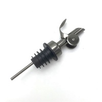 Distributeur automatique de bec verseur, en métal, en acier inoxydable, bouchon noir, huile d'olive, vinaigre, bouteille de vin, liqueur, vitesse