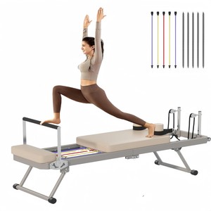 CZFITT Reformer de Pilates pliable, équipement d'exercice corporel multifonctionnel portable avec cadre noir, fitness à domicile, garantie de 5 ans - Product Image 1