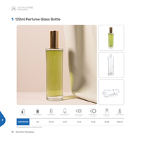 Flacon de parfum en verre de luxe de 120 ml - Contenant cosmétique haut de gamme avec pulvérisateur à brume, surface estampée à chaud, modèle G23