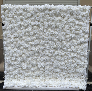 Panel de Flores Artificiales de Aluminio y Hierro, Color Blanco/Rosa, 8FTx8FT, Sistema Modular Resistente, Fácil de Transportar, Decoraciones para Bodas - Product Image 3