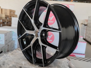 Jantes de voiture 17 18 pouces 5*114.3, 5 trous, en alliage d'aluminium noir argenté, OEM personnalisées pour voitures particulières - Product Image 6