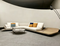 Ensemble de canapés en forme de L irréguliers de style minimaliste italien, meubles de luxe, chaise longue plateforme, ensemble de canapés d'angle