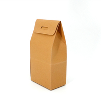 Bolsa de Papel Kraft Plegable con Cierre Automático y Ventana Transparente para Empacar Pastelería Casera para Llevar