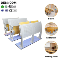 Ensemble de bureau et chaise d'université réglables et économiques avec structure métallique - Mobilier de classe moderne pour les écoles