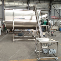 Mélangeur horizontal à double vis électrique de qualité alimentaire pour poudres, mélangeur à ruban en acier inoxydable