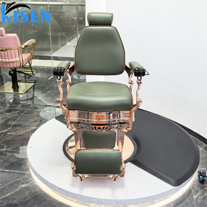 Poltrona da Barbiere KISEN di Alta Gamma per Salone e Soggiorno, Sedia Reclinabile di Lusso per Uomo - Product Image 2
